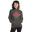 Woman wearing Odessa High School Bronchos Dark Grey Classic Unisex Hoodie 040