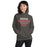 Woman wearing Odessa High School Bronchos Dark Grey Classic Unisex Hoodie 003