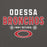 Close-up view of Odessa High School Bronchos Dark Grey Classic Unisex Hoodie 003