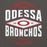 Close-up view of Odessa High School Bronchos Dark Grey Classic Unisex Hoodie 210