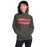 Woman wearing Odessa High School Bronchos Dark Grey Classic Unisex Hoodie 098