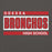 Close-up view of Odessa High School Bronchos Dark Grey Classic Unisex Hoodie 098