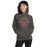 Woman wearing Odessa High School Bronchos Dark Grey Classic Unisex Hoodie 201