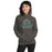 Woman wearing Reagan High School Rattlers Dark Grey Classic Unisex Hoodie 222