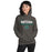 Woman wearing Reagan High School Rattlers Dark Grey Classic Unisex Hoodie 049