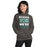 Woman wearing Reagan High School Rattlers Dark Grey Classic Unisex Hoodie 231