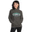 Woman wearing Reagan High School Rattlers Dark Grey Classic Unisex Hoodie 009