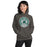 Woman wearing Reagan High School Rattlers Dark Grey Classic Unisex Hoodie 220