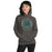 Woman wearing Reagan High School Rattlers Dark Grey Classic Unisex Hoodie 214