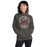Woman wearing Round Rock High School Dragons Dark Grey Classic Unisex Hoodie 206