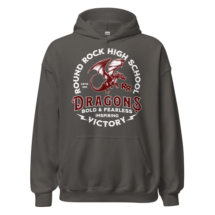 Round Rock High School Dragons Dark Grey Classic Unisex Hoodie 206