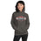 Woman wearing Round Rock High School Dragons Dark Grey Classic Unisex Hoodie 009