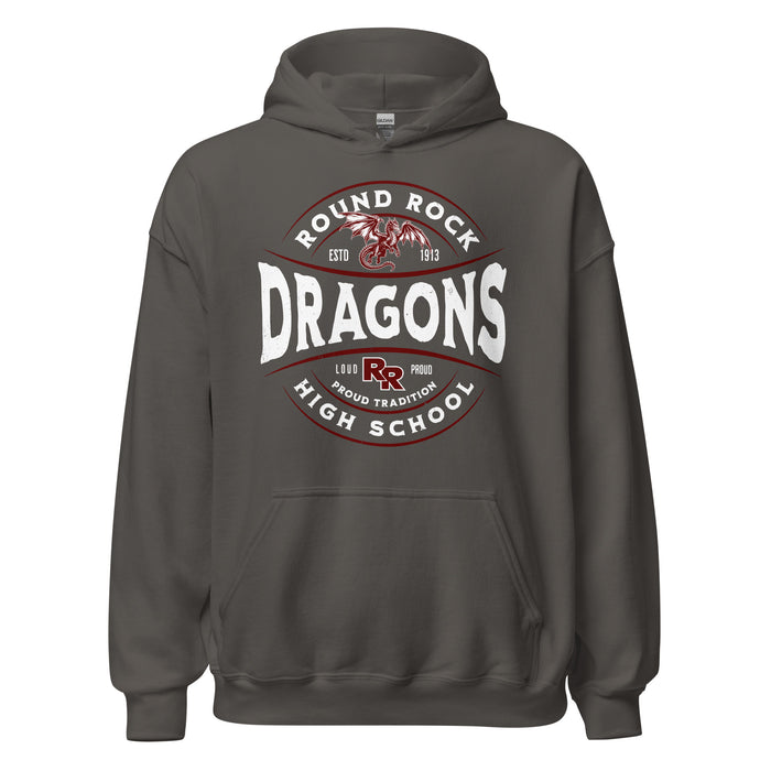Round Rock High School Dragons Dark Grey Classic Unisex Hoodie 218