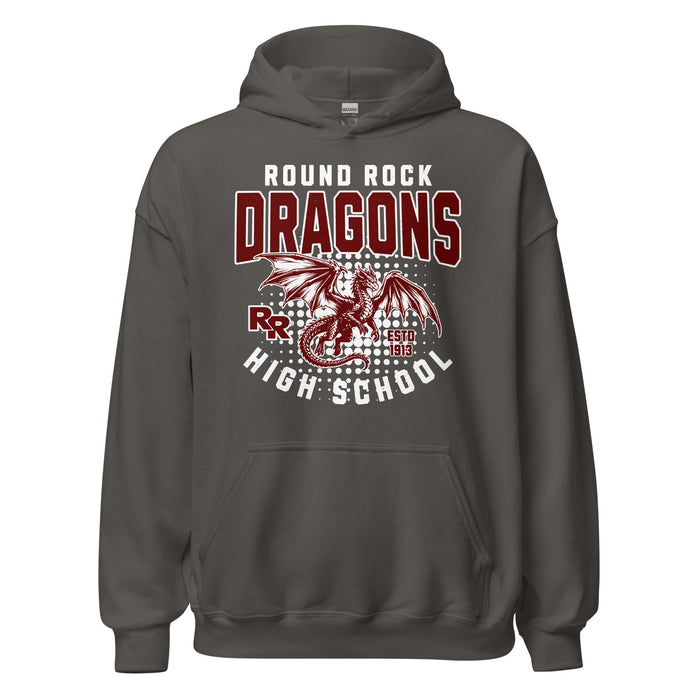 Round Rock High School Dragons Dark Grey Classic Unisex Hoodie 204