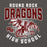 Close-up view of Round Rock High School Dragons Dark Grey Classic Unisex Hoodie 204
