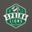 Close-up view of Spring High School Lions Dark Grey Classic Unisex Hoodie 209