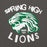 Close-up view of Spring High School Lions Dark Grey Classic Unisex Hoodie 228