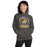 Woman wearing Tomball West High School Tigers Dark Grey Classic Unisex Hoodie 208