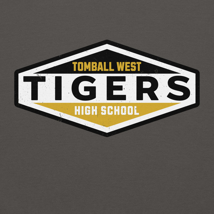 Close-up view of Tomball West High School Tigers Dark Grey Classic Unisex Hoodie 009