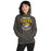 Woman wearing Tomball West High School Tigers Dark Grey Classic Unisex Hoodie 204