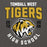 Close-up view of Tomball West High School Tigers Dark Grey Classic Unisex Hoodie 204