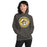 Woman wearing Tomball West High School Tigers Dark Grey Classic Unisex Hoodie 216