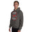 Man wearing North Shore High School Mustangs Dark Grey Classic Unisex Hoodie 207