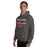 Man wearing North Shore High School Mustangs Dark Grey Classic Unisex Hoodie 024