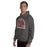 Man wearing Odessa High School Bronchos Dark Grey Classic Unisex Hoodie 208