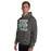 Man wearing Reagan High School Rattlers Dark Grey Classic Unisex Hoodie 238