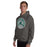 Man wearing Reagan High School Rattlers Dark Grey Classic Unisex Hoodie 220