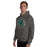 Man wearing Reagan High School Rattlers Dark Grey Classic Unisex Hoodie 214
