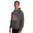 Man wearing Round Rock High School Dragons Dark Grey Classic Unisex Hoodie 204