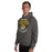 Man wearing Tomball West High School Tigers Dark Grey Classic Unisex Hoodie 204