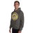Man wearing Tomball West High School Tigers Dark Grey Classic Unisex Hoodie 216
