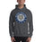 Man Wearing a Klein Collins High School Tigers Dark Heather Classic Unisex Hoodie 02