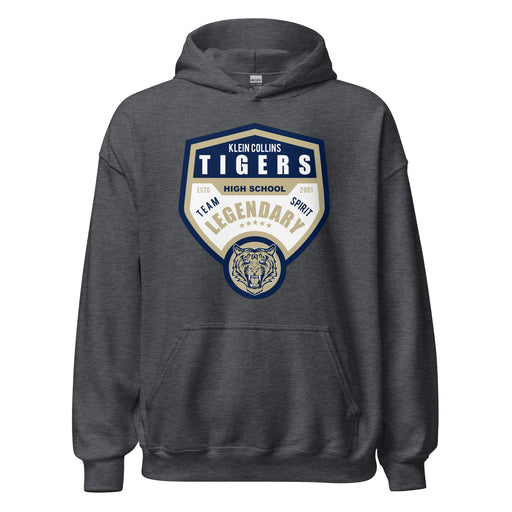 Klein Collins High School Tigers Dark Heather Classic Unisex Hoodie 14