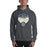 Man wearing a Klein Collins High School Tigers Dark Heather Classic Unisex Hoodie 14