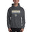 Man wearing a Klein Collins High School Tigers Dark Heather Classic Unisex Hoodie 49