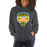 Woman wearing a Klein Forest High School Dark Heather Classic Unisex Hoodie 14