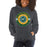 Woman wearing a Klein Forest High School Dark Heather Classic Unisex Hoodie 30