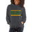 Woman wearing a Klein Forest High School Dark Heather Classic Unisex Hoodie 98