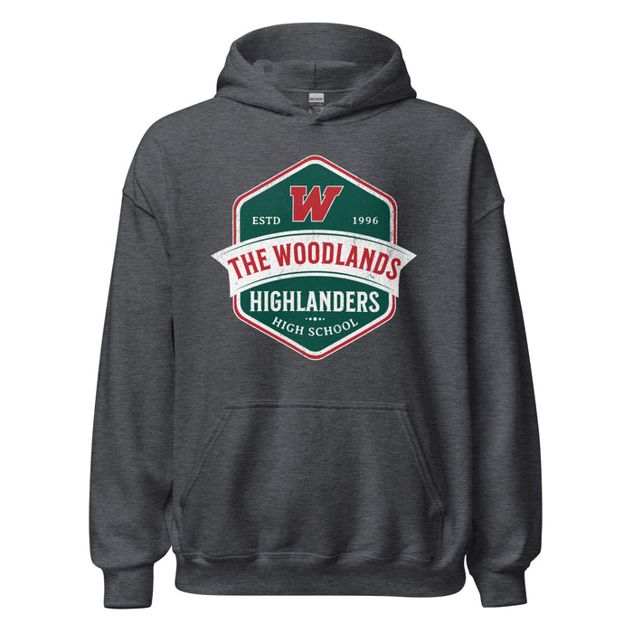 The Woodlands High School Highlanders Dark Heather Classic Unisex Hoodie 206