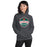 Woman wearing The Woodlands High School Highlanders Dark Heather Classic Unisex Hoodie 206