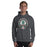 Man wearing The Woodlands High School Highlanders Dark Heather Classic Unisex Hoodie 210