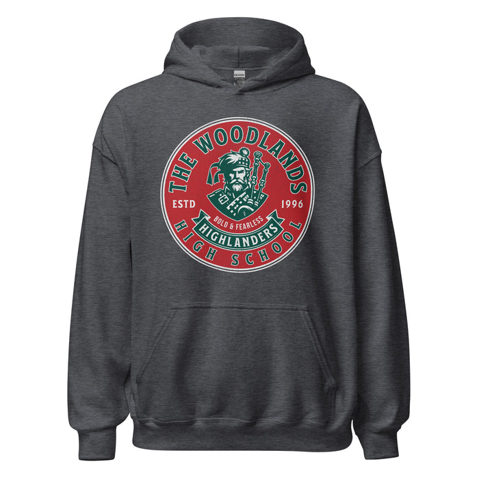 The Woodlands High School Highlanders Dark Heather Classic Unisex Hoodie 214