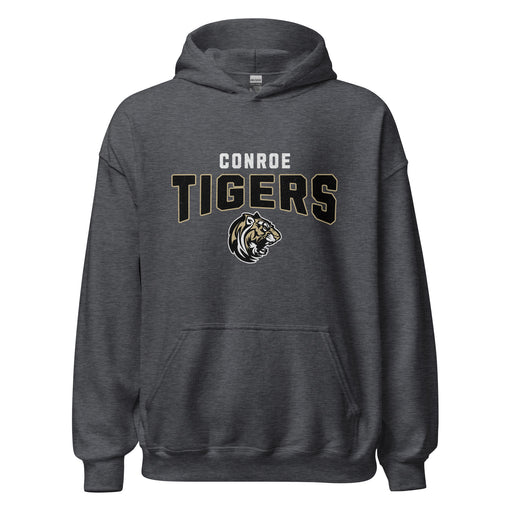 Conroe High School Tigers Dark Heather Classic Unisex Hoodie 221