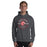 Man wearing North Shore High School Mustangs Dark Grey Classic Unisex Hoodie 201