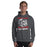 Man wearing North Shore High School Mustangs Dark Grey Classic Unisex Hoodie 205