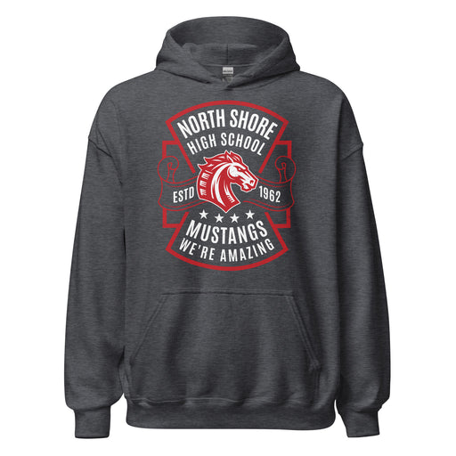 North Shore High School Mustangs Dark Grey Classic Unisex Hoodie 207